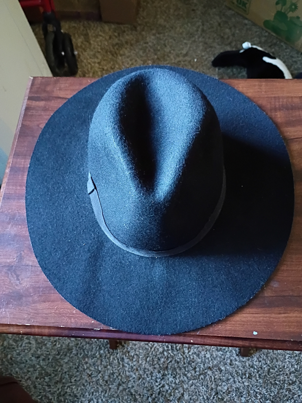 Classic Black Wool Soft Brimmed Hat